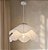 Lustre Pendente Moderno Organico Boho Flor Serena Em Tecido Plissado Branco 40cm - Green Age - Imagem 1
