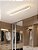 Luminaria Plafon De Sobrepor Moderna Minimalista Retangular 80cm Branco Com Dourado 74w Luz Led Indireta 3 Em 1 - Green - Imagem 7