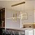 Lustre Pendente Moderno Dourado Nórdico Linear Com Quadrados E Tubos Luz Led 3 Em 1 - Green Age 127/220v - Imagem 1
