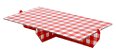 Bandeja retangular 14x25 cm xadrez - Vichy vermelho (papelão desmontável) - Imagem 1