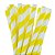 Canudo de papel listrado Amarelo - 20 unidades - Imagem 1