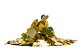Confete metalizado Corações - Tons de Dourado (25g em 2 tamanhos) - Imagem 1