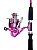 Kit Carina 5000 Vara Sun 602 1.80m 8-15lb Rosa - Imagem 1