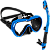 Mascara Mergulho E Snorkel Azul Lente Tranparente - Imagem 1