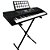 Teclado Musical Arranjador 61 Teclas HK 812 - Profissional Sensitive - USB -  Visor Lcd + Fonte Bivolt + Suporte Pedestal - Imagem 6