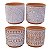Jogo Com 4 Vasos Cement Laranja e Branco em Cerâmica TC-42 - Imagem 1