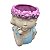 Vaso Menina Olhos Fechado Azul Rosa TI-92D - Imagem 2