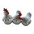 Trio De Galinhas Marrom/Vermelho TL-74 - Imagem 1