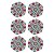 Jogo c/6 Porta Copos Mandala Flor em Cerâmica YI-43D - Imagem 1