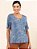 Blusa "Forte" Manga Curta Decote V Estampada - Imagem 1