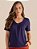 Blusa Nuances Mc Decote V Com Franzido - Imagem 1