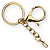 Kit 25 Chaveiros Gancho Duplo com Argola Dourado - Imagem 1