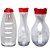 Kit com 3 Garrafas Transparente de Plastico PET e Tampa PP nas Medidas 1000, 1000 e 1500 ml - Cor: Vermelho - Imagem 1
