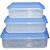 Kit com 3 Potes de Plástico Transparente com Tampa Azul Usual Plastic - Capacidades: 0,65L, 1,1L e 1,8L - Ref. 260 - Imagem 2