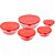 Conjunto de 5 Bowls Bon Gourmet de Vidro com Tampa de Plástico Vermelho - Ref. 25622 - Imagem 3