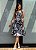 Vestido Feminino Midi Godê Estampado Preto e Branco - Imagem 1