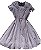 Vestido Godê Plus Size Linho Cinza - Imagem 1