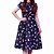 Vestido Feminino Midi Com Laço Florido Preto - Imagem 1