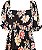 Vestido Lastex Florido Preto - Imagem 2