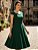 Vestido Feminino Midi Decote Princesa Verde Escuro Linho - Imagem 1