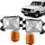 Kit de Farol e Pisca Ford F1000 e F4000 1993 a 1995 Lanterna Ambar sem furo de lanterna - Imagem 1