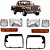 Kit de Farol e Pisca Ford F1000 e F4000 1996 a 1998 com Aro Preto / Cinza - Imagem 1