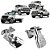 Dobradica Inferior + Superior Porta F250 F350 F4000 2/pçs - Imagem 1