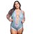 BODY EM RENDA BICOLOR VERDE AGUA COM LILAS PLUS SIZE - Imagem 1