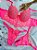 CONJUNTO PERSONALIZAVEL CROPPED TULE BORDADO CORAÇÃO ROSA NEON - Imagem 1