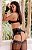 CONJUNTO LUXO + CINTA LIGA ESTILO CORPETE + LUVAS PRETO - Imagem 5