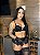 CONJUNTO LUXO + CINTA LIGA ESTILO CORPETE + LUVAS PRETO - Imagem 9