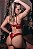 CONJUNTO LUXO CROPPED COM BOJO FEITO EM TULE E RENDA E ELÁSTICO VERMELHO - Imagem 2