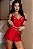 BABY DOLL LUXO EM CETIM E RENDA VERMELHO - Imagem 2