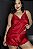 BABY DOLL LUXO EM CETIM E RENDA VERMELHO - Imagem 1