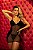 VESTIDO EM MALHA METALIZADA E TULE Y7158 PRETO - Imagem 1
