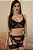CONJUNTO LUXO CROPPED COM CINTA LIGA COM PERSEX EM ARRASTÃO E TULE PRETO - Imagem 9