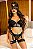 CONJUNTO LUXO CROPPED COM CINTA LIGA COM PERSEX EM ARRASTÃO E TULE PRETO - Imagem 6