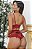 CONJUNTO LUXO ILLUSION ELEGANCIA COM CALCINHA HOT PANT VERMELHO G - Imagem 8