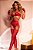 CONJUNTO LUXO + CINTA LIGA ESTILO CORPETE + LUVAS VERMELHO - Imagem 2