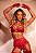 CONJUNTO LUXO + CINTA LIGA ESTILO CORPETE + LUVAS VERMELHO - Imagem 1