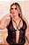 BODY LUXO SENSUAL EM RENDA SEM BOJO LACRADOR PRETO PLUS SIZE - Imagem 1