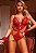 BODY LUXO EM RENDA COM ARGOLA + ALGEMAS VERMELHO P - Imagem 1