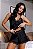 BABY DOLL LUXO EM CETIM E RENDA PRETO - Imagem 1