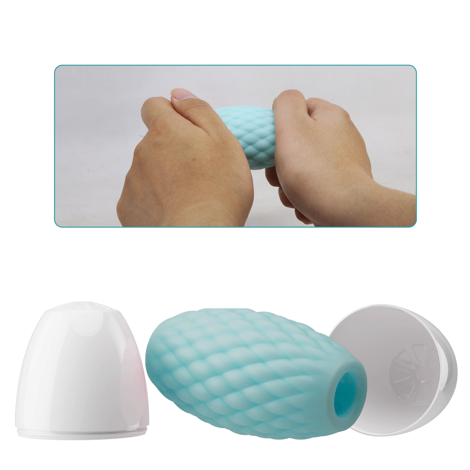 MASTURBADOR EGG VAZADO AZUL EROS PRETTY LOVE - Imagem 3