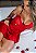 CAMISOLA LUXO DE RENDA E CETIM COM CALCINHA SENSUAL VERMELHA - Imagem 3