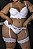 CONJUNTO LUXO CROPPED TRABALHADO EM RENDA FIO COM PERNEIRA E LIGA BRANCO PLUS SIZE - Imagem 4