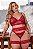 CONJUNTO LUXO RENDADO COM CINTA LIGA DELUXE PLUS SIZE - Imagem 1