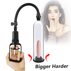 BOMBA PENIANA MANUAL COM VALVULA E ANEL E 3 ANEIS SILICONE PÊNIS PUMP - Imagem 1