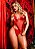 VESTIDO EM MALHA METALIZADA E TULE Y7158 VERMELHO - Imagem 3