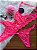 CONJUNTO PERSONALIZAVEL FIO BORBOLETA EM TULE COM CORAÇÃO ROSA NEON - Imagem 1